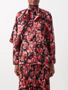Thebe Magugu - Nightmare Floral-print Crepe Blouse - Womens - Red Multi