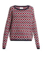 Allude Round-neck Intarsia Knitted Wool-blend Sweater