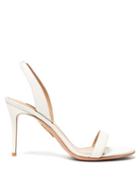 Matchesfashion.com Aquazzura - So Nude 85 Leather Slingback Sandals - Womens - White