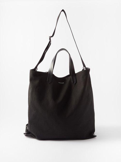 Jil Sander - Tape Large Canvas Tote Bag - Mens - Black
