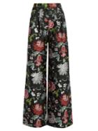 Adam Lippes Floral-jacquard Wide-leg Trousers