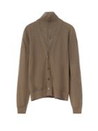 Lemaire - Layered High-neck Cardigan - Mens - Dark Beige