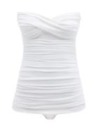 Matchesfashion.com Norma Kamali - Walter Strapless Ruched Swimsuit - Womens - White