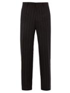 Matchesfashion.com Lanvin - Pinstriped Wool Blend Trousers - Mens - Blue Multi