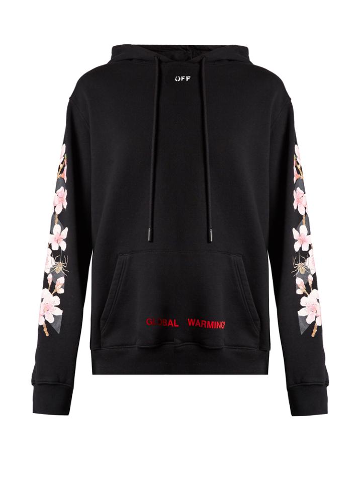 Off-white Hooded Floral-print Sweatshirt