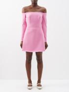 Emilia Wickstead - Everleigh Off-the-shoulder Crepe Mini Dress - Womens - Pink