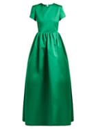 Matchesfashion.com Rochas - Gathered Duchess Satin Gown - Womens - Green