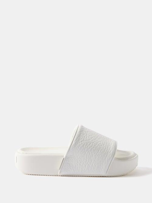 Y-3 - Leather Slides - Mens - White
