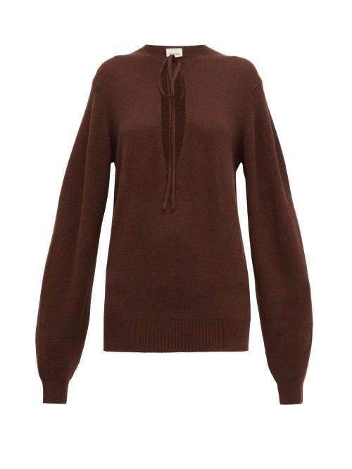 Matchesfashion.com Khaite - Emma Cashmere Blend Sweater - Womens - Brown