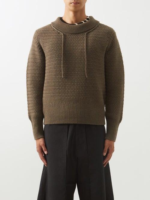 Craig Green - Laced-neck Wool Sweater - Mens - Light Brown