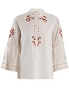 Matchesfashion.com Vilshenko - Niamh Embroidered Cotton Blouse - Womens - Ivory Multi