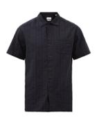 Oliver Spencer - Riviera Organic-cotton Seersucker Shirt - Mens - Black