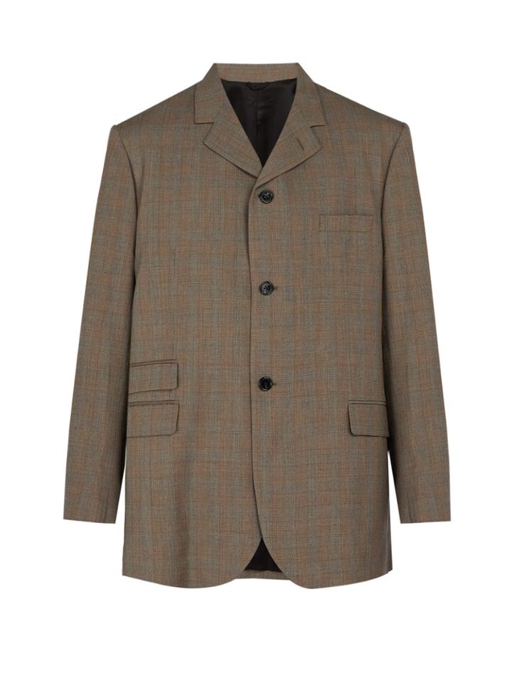 Raf Simons Checked-wool Oversized Blazer