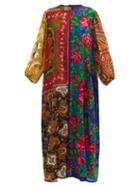 Rianna + Nina - Patchwork Floral-print Wool-twill Maxi Dress - Womens - Multi