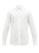 Matchesfashion.com Prada - Logo Embroidered Cotton Shirt - Mens - White