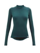 Caf Du Cycliste - Cosette Long-sleeved Thermal Top - Womens - Dark Green