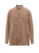Toogood - The Draughtsman Wool-blend Gingham Shirt - Mens - Brown