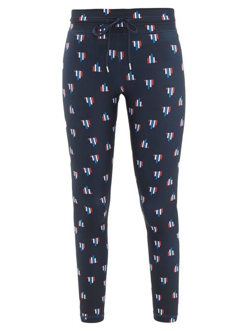 Matchesfashion.com The Upside - Art Deco Print Technical Jersey Leggings - Womens - Navy Print