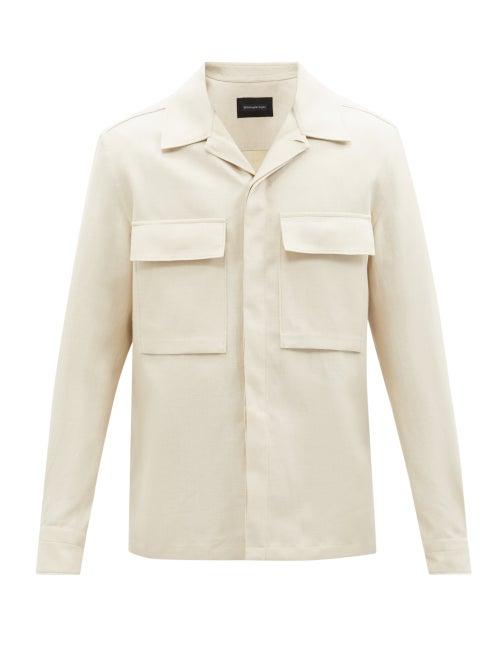 Ermenegildo Zegna - Flap-pocket Linen-twill Overshirt - Mens - Cream
