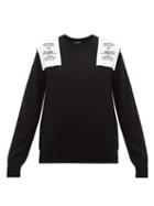 Matchesfashion.com Raf Simons - Embroidered Shoulder Patch Wool Sweater - Womens - Black