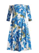 Carolina Herrera Floral-vine Print Off-shoulder Dress