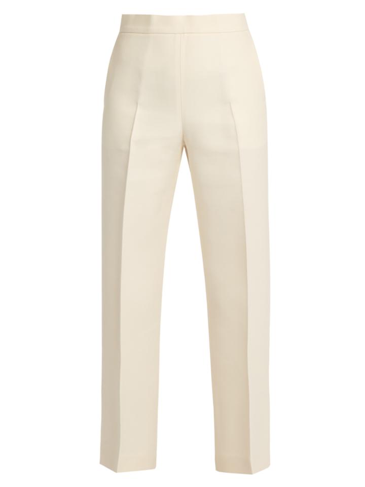 Fendi Wide-leg Wool-blend Cropped Trousers