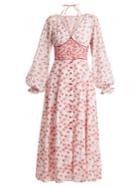 Gül Hürgel Contrast-panel Floral-print Cotton Dress