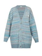 Matchesfashion.com Loewe - Logo Embroidered Cardigan - Womens - Blue Multi