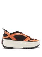 Converse - Run Star Veloz Faux-leather And Mesh Trainers - Mens - Black Orange