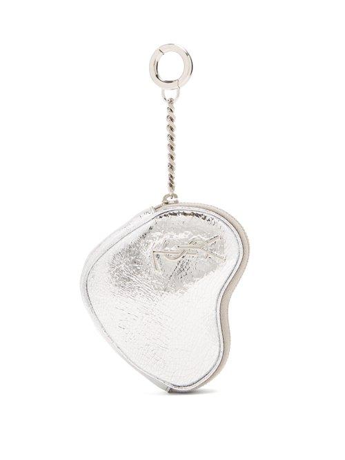 Matchesfashion.com Saint Laurent - Love Heart Shaped Coin Purse - Womens - Silver