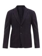 Matchesfashion.com Giorgio Armani - Single Breasted Wool Boucl Blazer - Mens - Blue