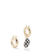 Joolz By Martha Calvo - Checked Out Mismatched 14kt Gold-plated Earrings - Womens - Black White