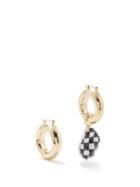 Joolz By Martha Calvo - Checked Out Mismatched 14kt Gold-plated Earrings - Womens - Black White