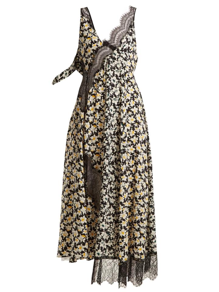 Joseph Bronte Floral-print Contrast-panel Dress