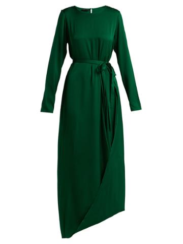 Carl Kapp Topaz Silk-blend Asymmetric Dress