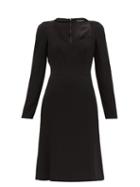 Matchesfashion.com Dolce & Gabbana - Sweetheart Neckline Crepe Dress - Womens - Black