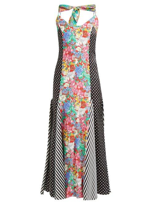 Matchesfashion.com Racil - X Aquazzura Panarea Contrast Panel Dress - Womens - Multi