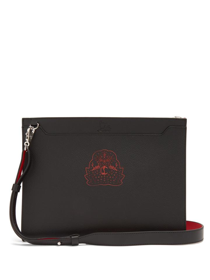 Christian Louboutin Skypouch Ecusson Leather Pouch