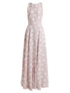 Matchesfashion.com Rebecca De Ravenel - Lola Polka Dot Print Crepe De Chine Dress - Womens - Pink Multi