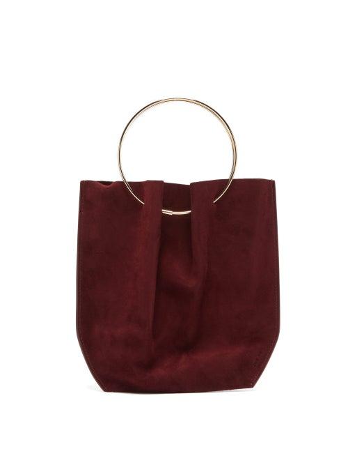 Matchesfashion.com The Row - Flat Micro Ring-handle Suede Bag - Womens - Dark Red