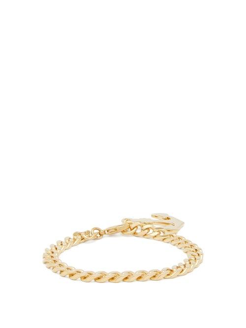 Matchesfashion.com A.p.c. - Anchor Plaque Brass Bracelet - Mens - Gold