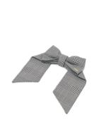 Matchesfashion.com Hillier Bartley - Logo-embroidered Prince Of Wales Bow Hair Clip - Womens - Black White
