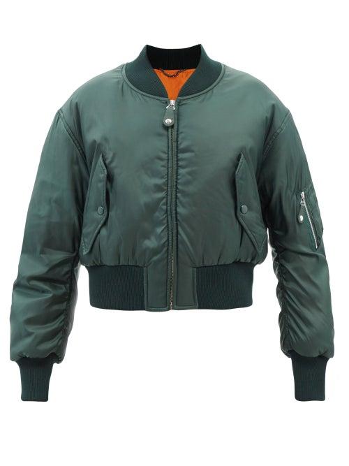 Stella Mccartney - Vina Cropped Bomber Jacket - Womens - Green