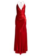 Matchesfashion.com Adriana Iglesias - Scarface Draped Silk Blend Gown - Womens - Red
