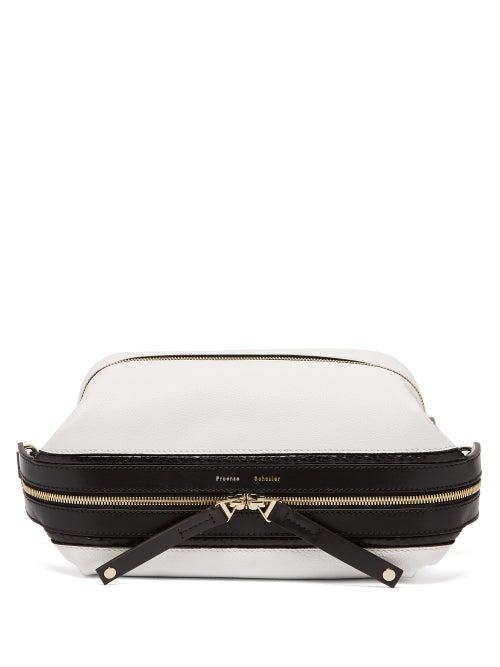 Matchesfashion.com Proenza Schouler - Two Tone Grained Leather Belt Bag - Womens - White Multi