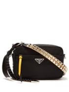 Matchesfashion.com Prada - Stud Embellished Strap Nylon Cross Body Bag - Womens - Black Multi