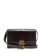 Matchesfashion.com Saint Laurent - Bellechasse Medium Crocodile Effect Leather Bag - Womens - Black