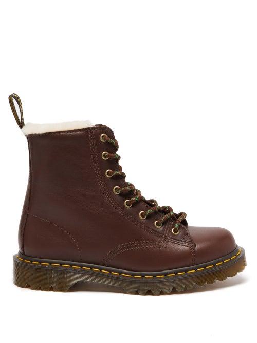 Dr. Martens - Barton Shearling-lined Leather Boots - Womens - Brown