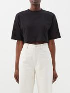 The Frankie Shop - Karina Cotton-jersey Cropped T-shirt - Womens - Black