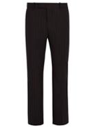 Matchesfashion.com Alexander Mcqueen - Pinstriped Wool Cropped Trousers - Mens - Black